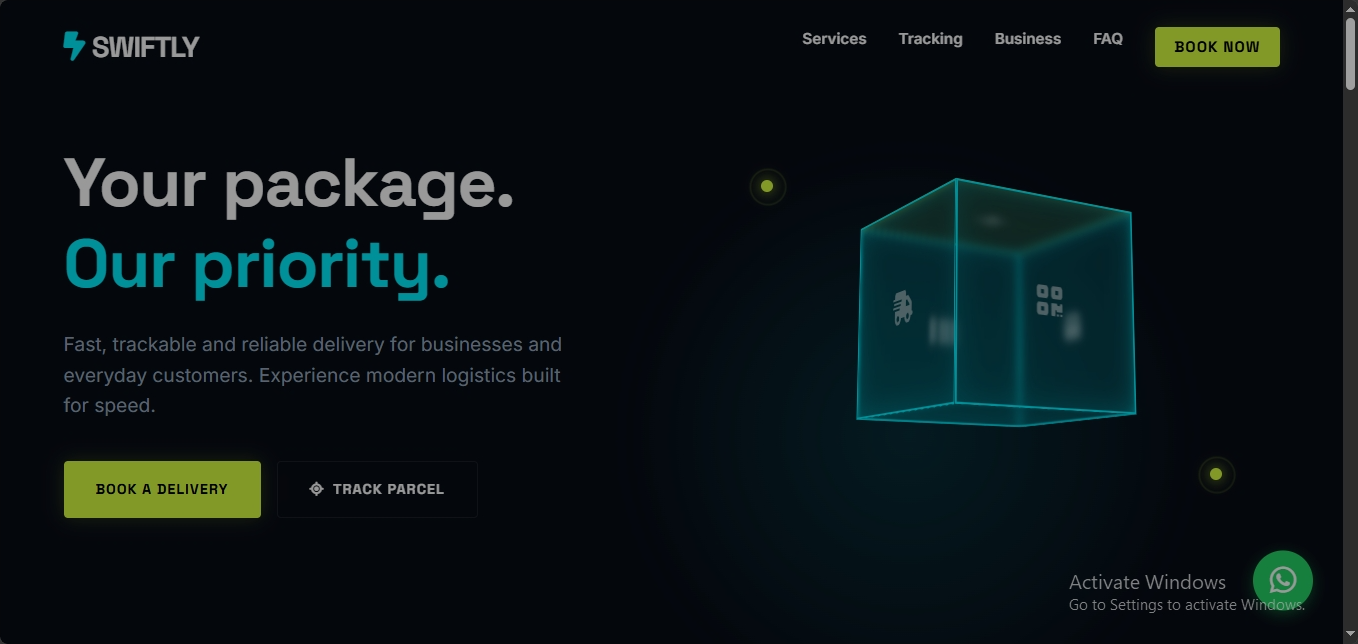 Swiftly Courier website concept